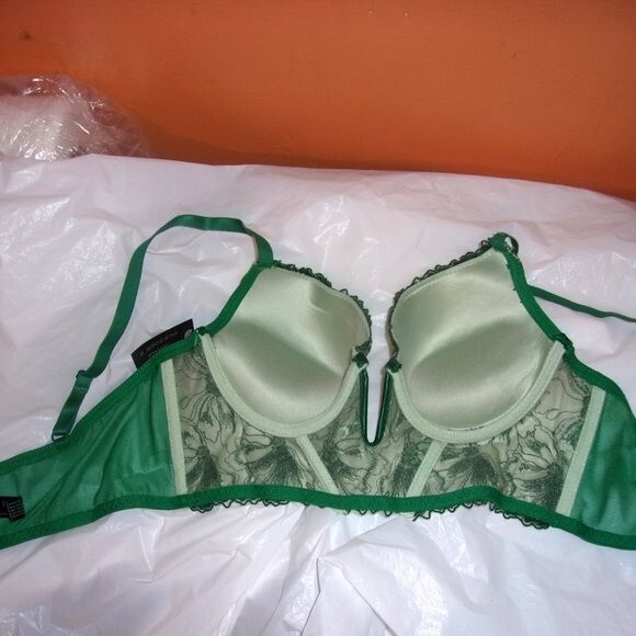 Youmita Green Floral Longline Plunge 34B Bra NWT - Picture 9 of 9